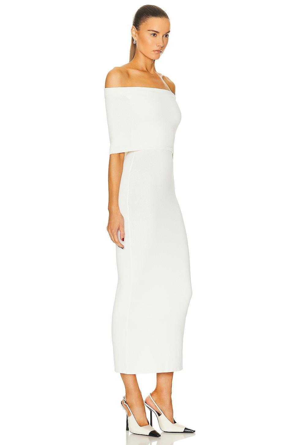 WARDROBE.NYC Off The Shoulder Dress Ivory. (also in ). Product Image