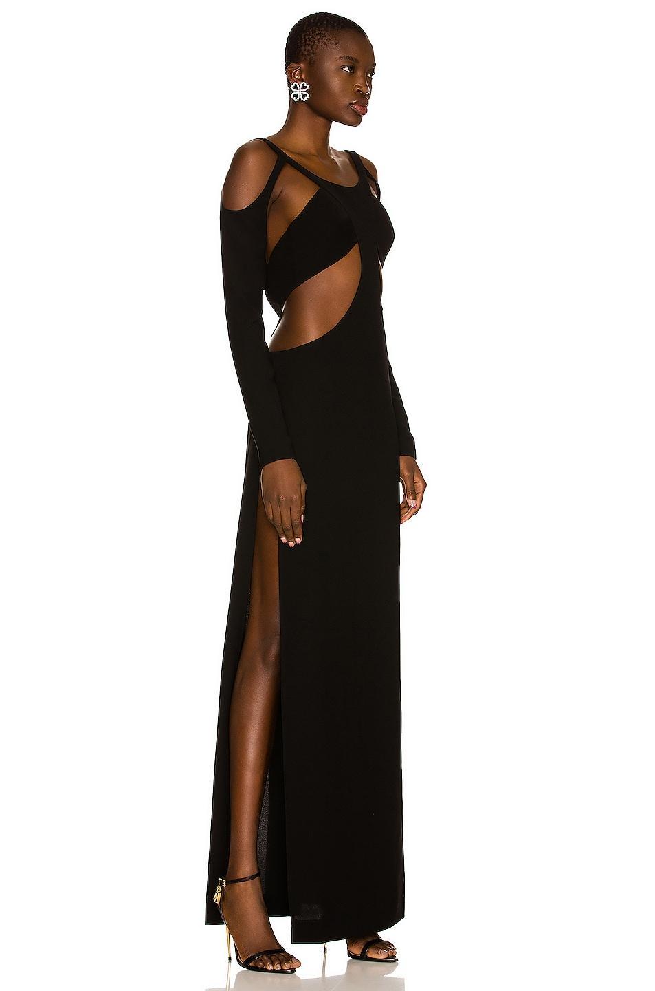 MONOT Cutout Backless Maxi Dress in Black Product Image