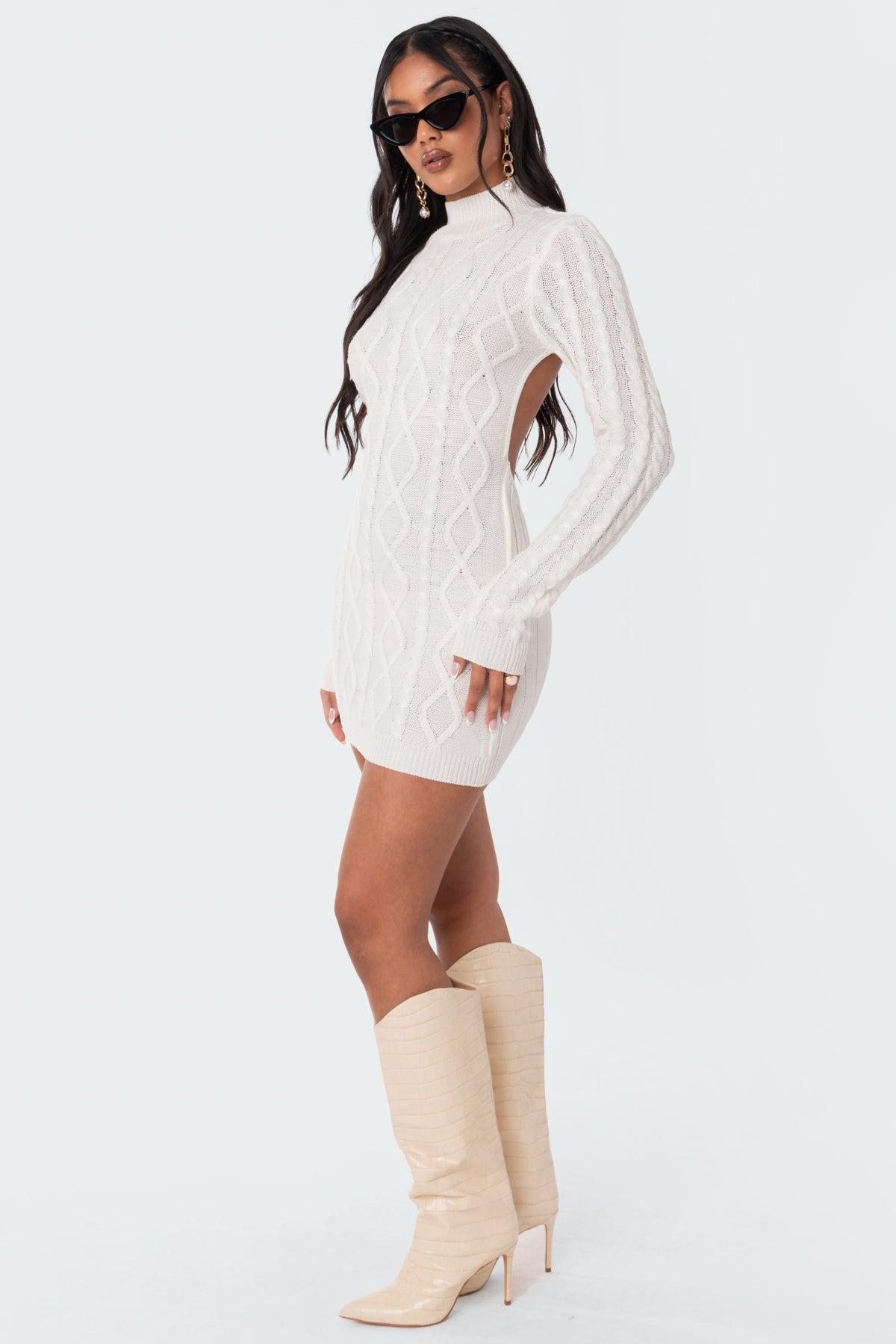 Cable Knit Open Back Dress Product Image