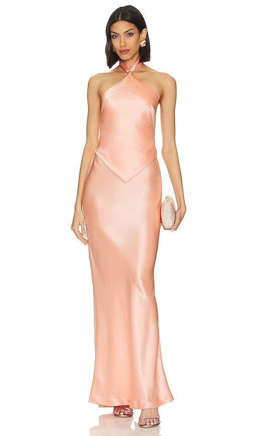 Retrofete Ester Satin Halter Dress Product Image