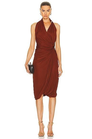 Bottega Veneta Light Weight Viscose Jersey Dress Rust. (also in ). Product Image