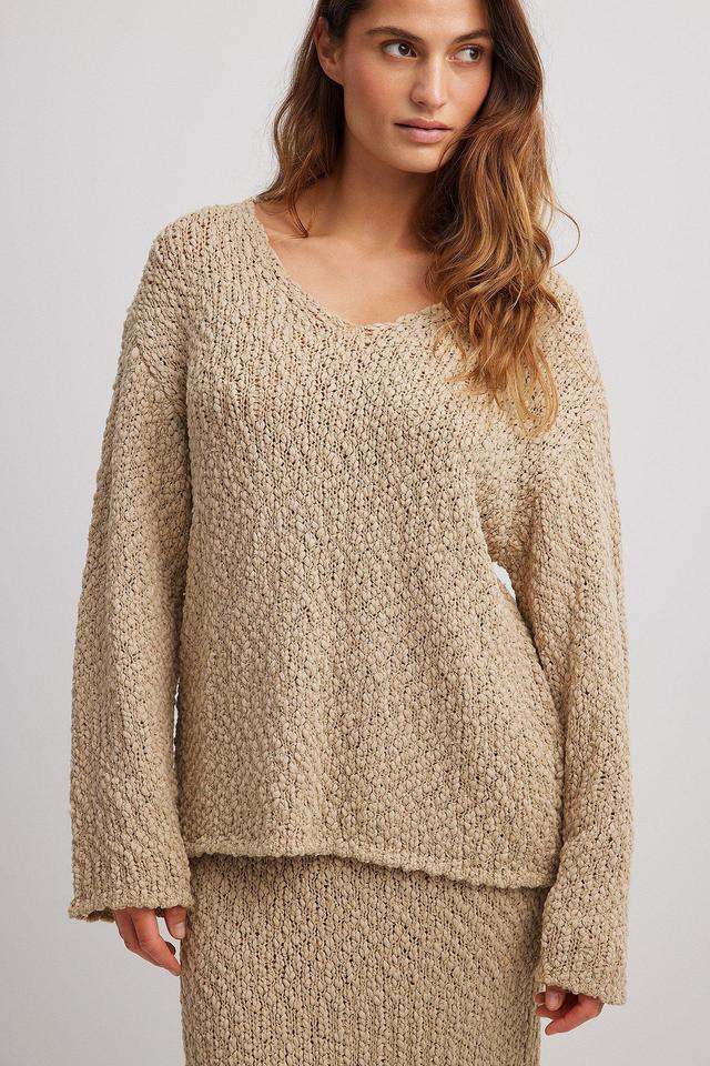 Structured Knitted V-Neck Sweater Product Image