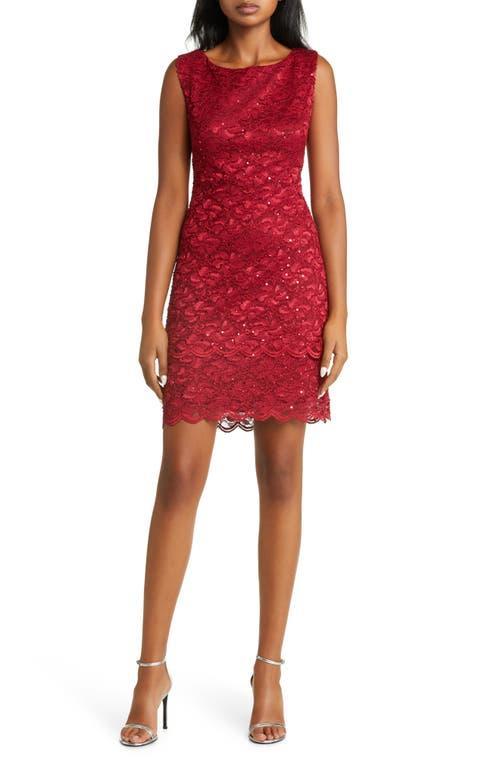 Connected Apparel Sequin Lace Sheath Dress Product Image