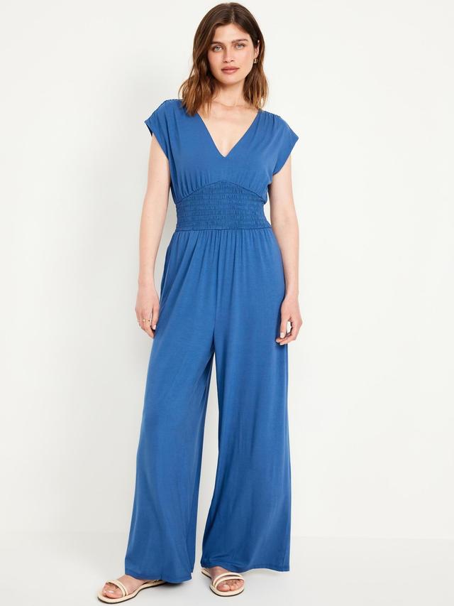 Waist-Defined Shirred Jumpsuit Product Image