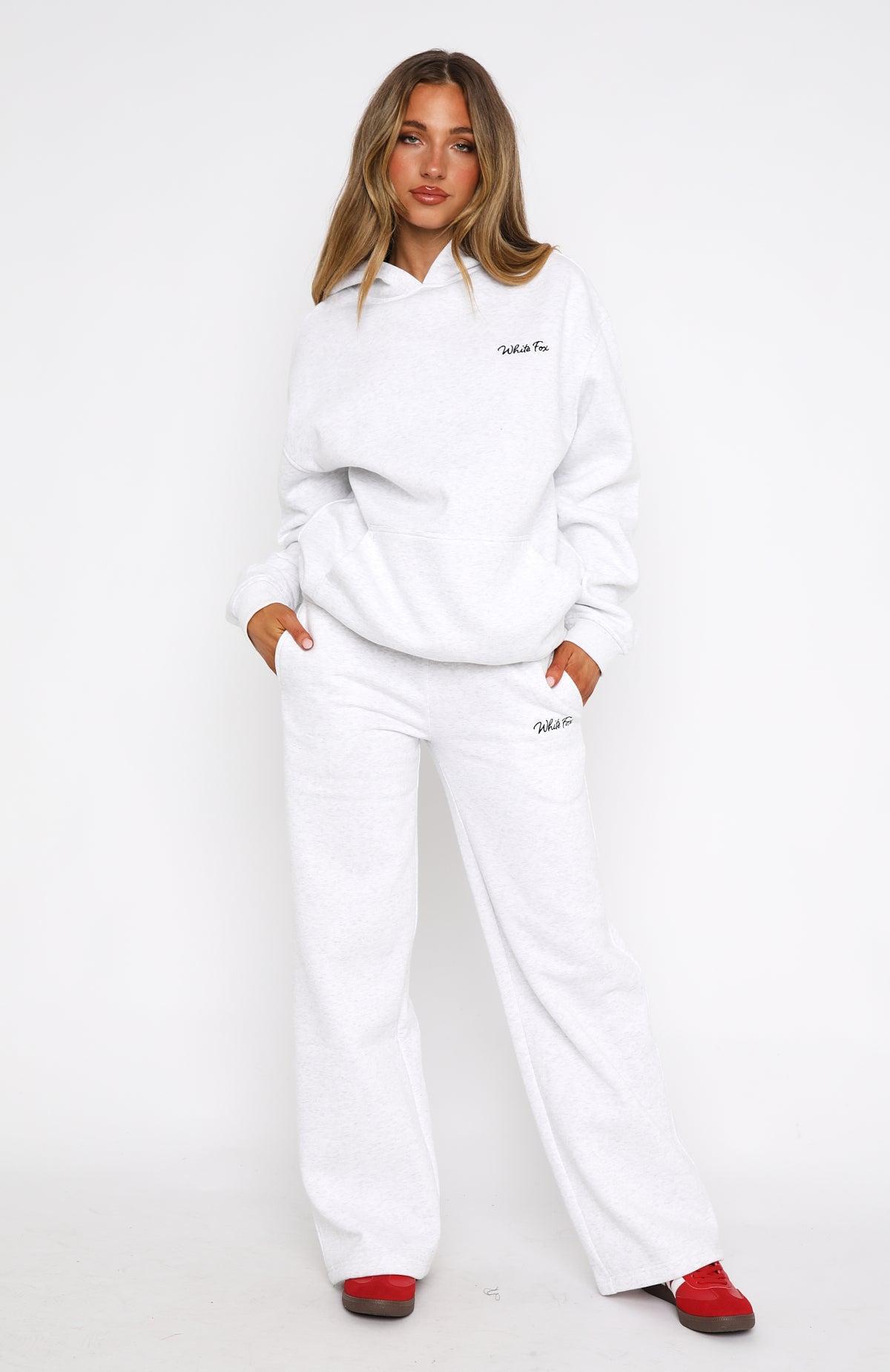 Match Your Words Wide Leg Sweatpants Grey Marle Product Image