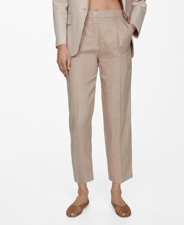 Women's 100% Linen Straight Pants Product Image