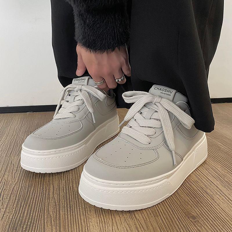 Lace-Up Platform Sneakers Product Image