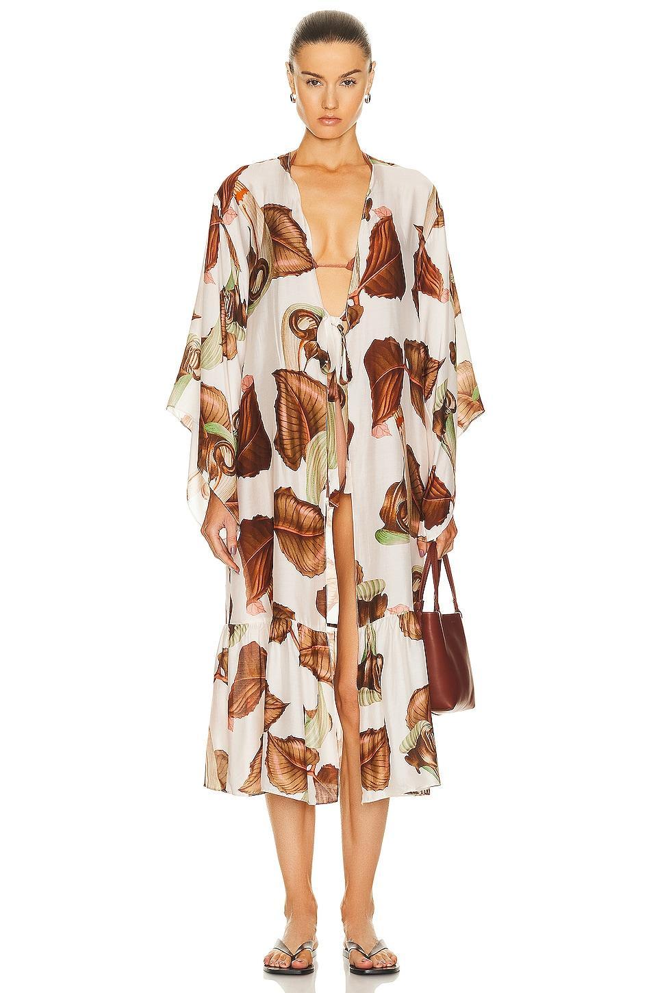 ADRIANA DEGREAS Arisaema Long Robe White. (also in ). Product Image