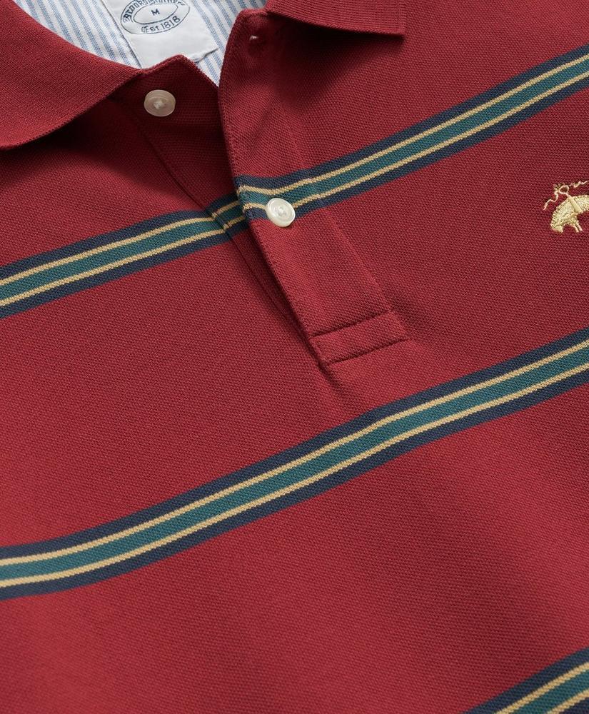 Golden Fleece® Multi Striped Long Sleeve Polo in Supima® Cotton Product Image