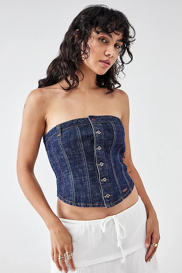 BDG Mia Seamed Denim Bandeau Top Womens at Urban Outfitters Product Image