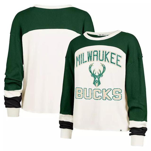 Womens 47 Cream Milwaukee Bucks Curve Raglan Long Sleeve T-Shirt Product Image