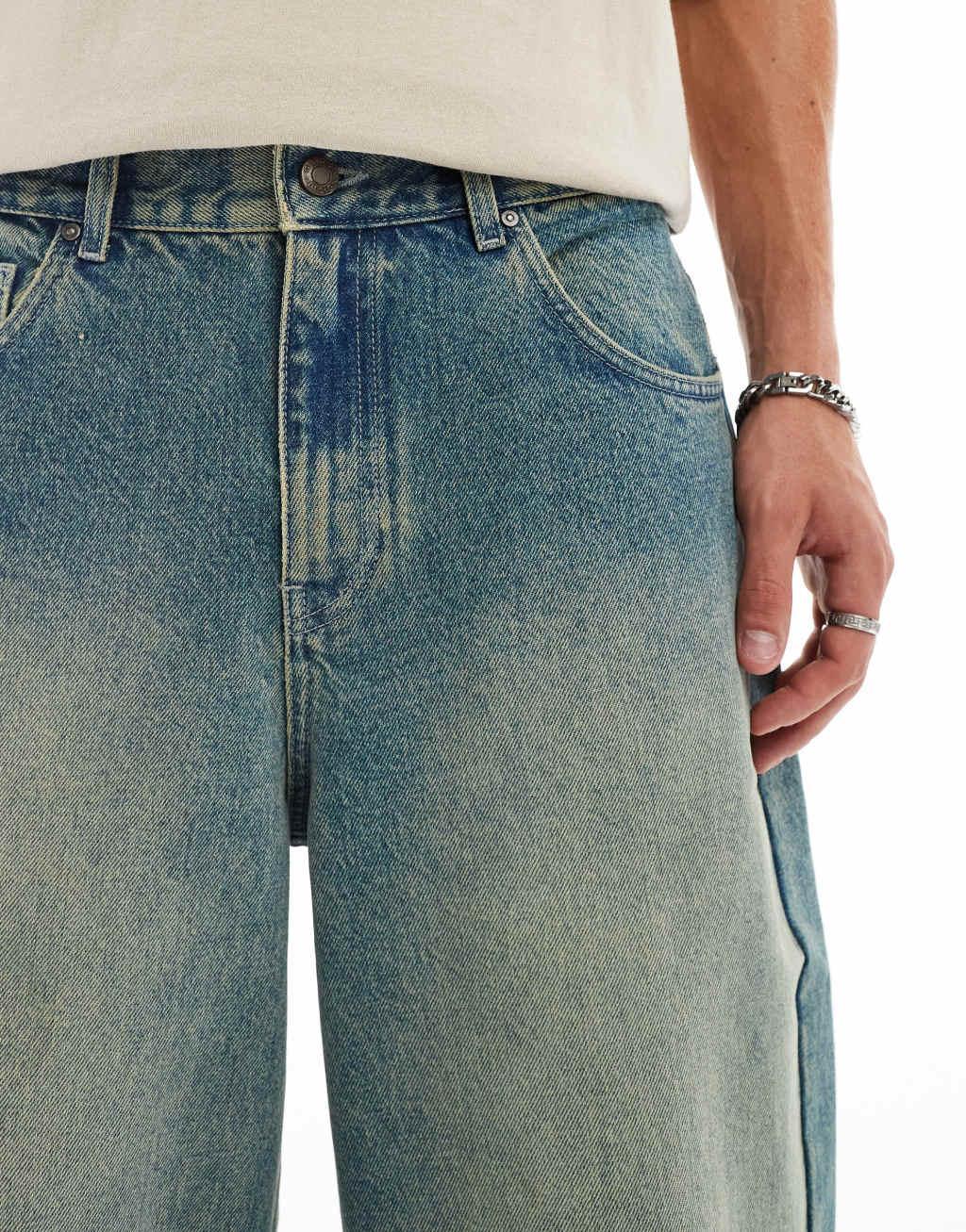 ASOS DESIGN super baggy jeans in washed blue Product Image