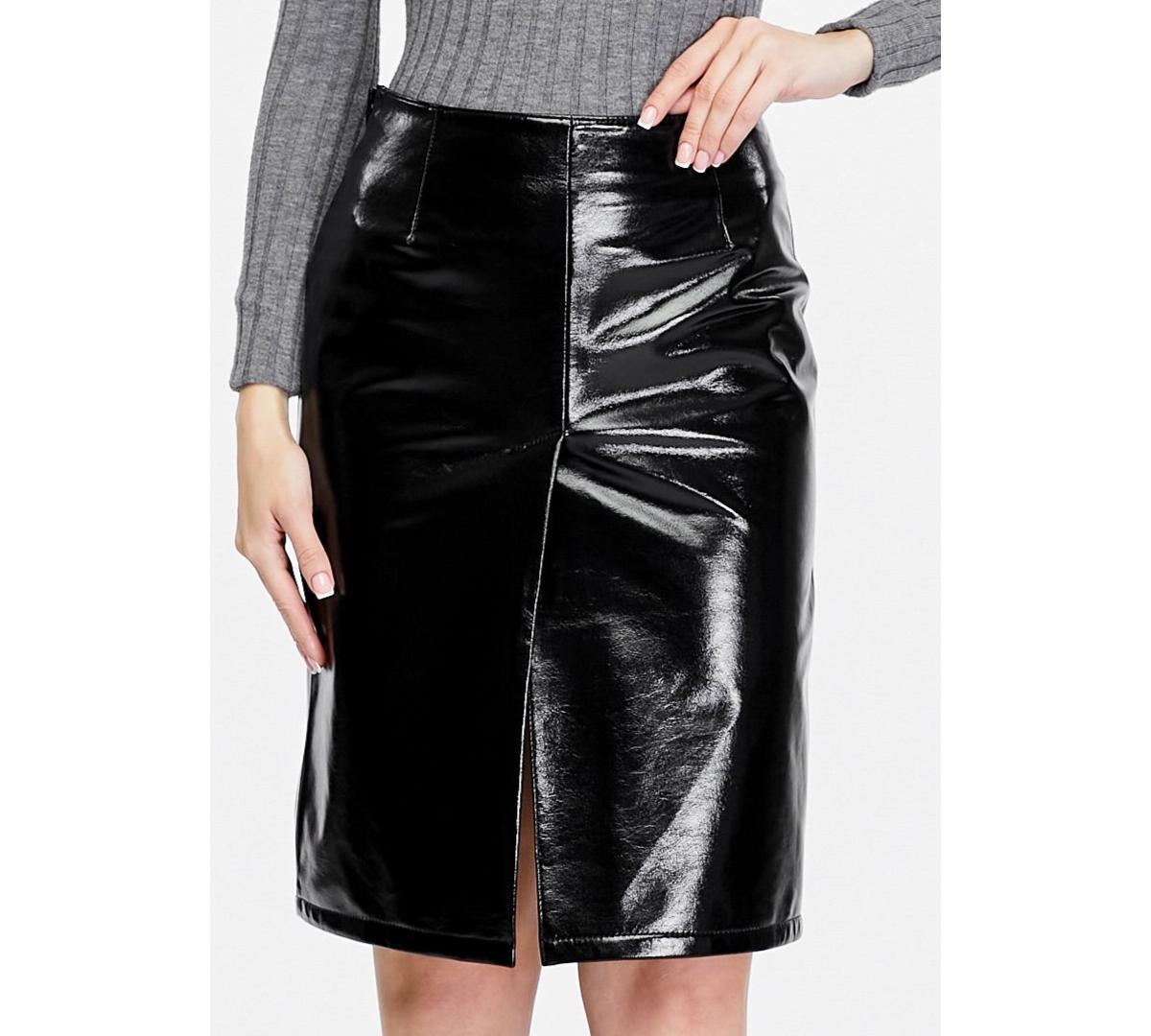 Furniq Uk Womens Leather Fashion Skirt Black Product Image