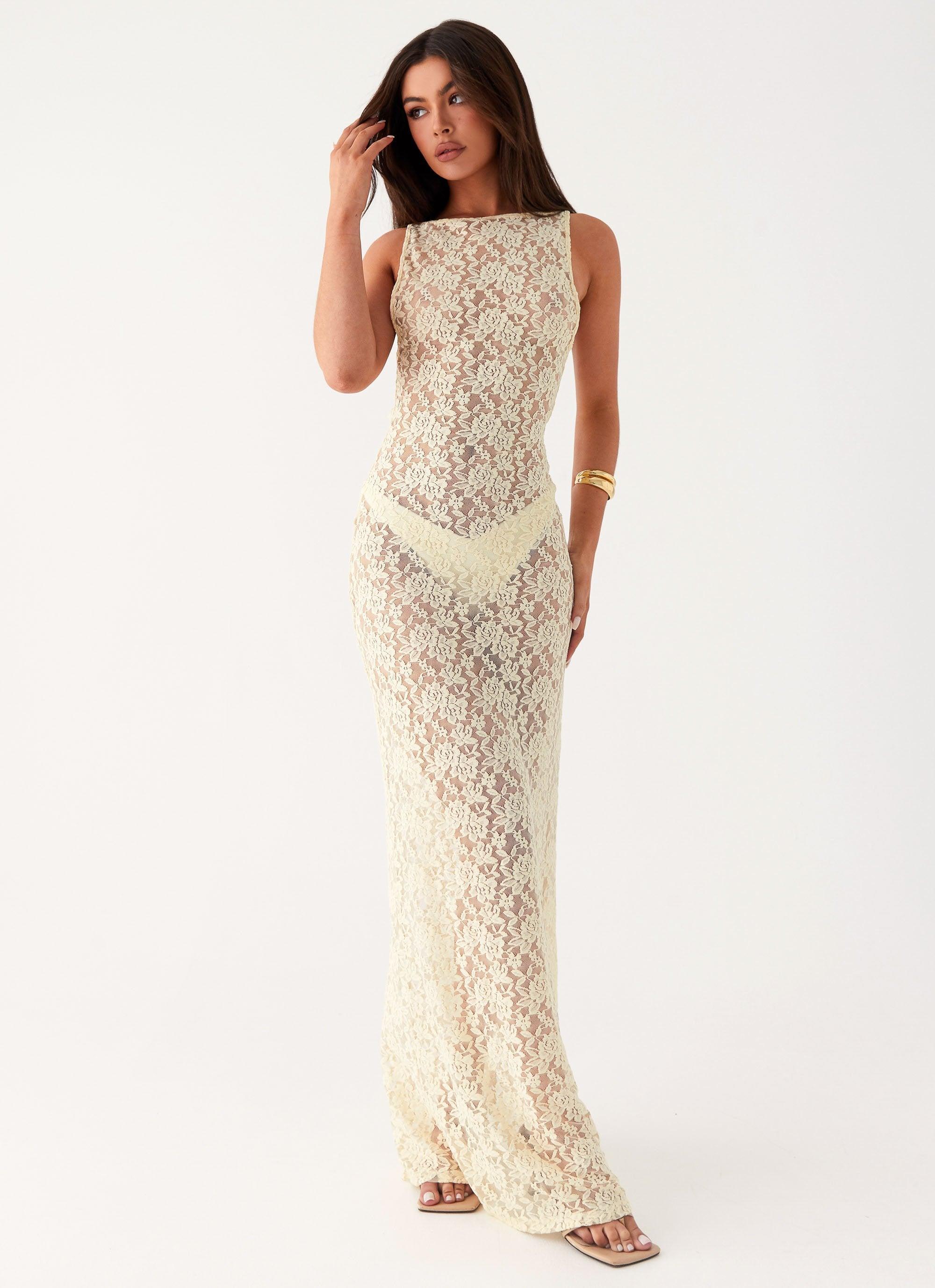 Promised Land Lace Maxi Dress - Ivory Product Image