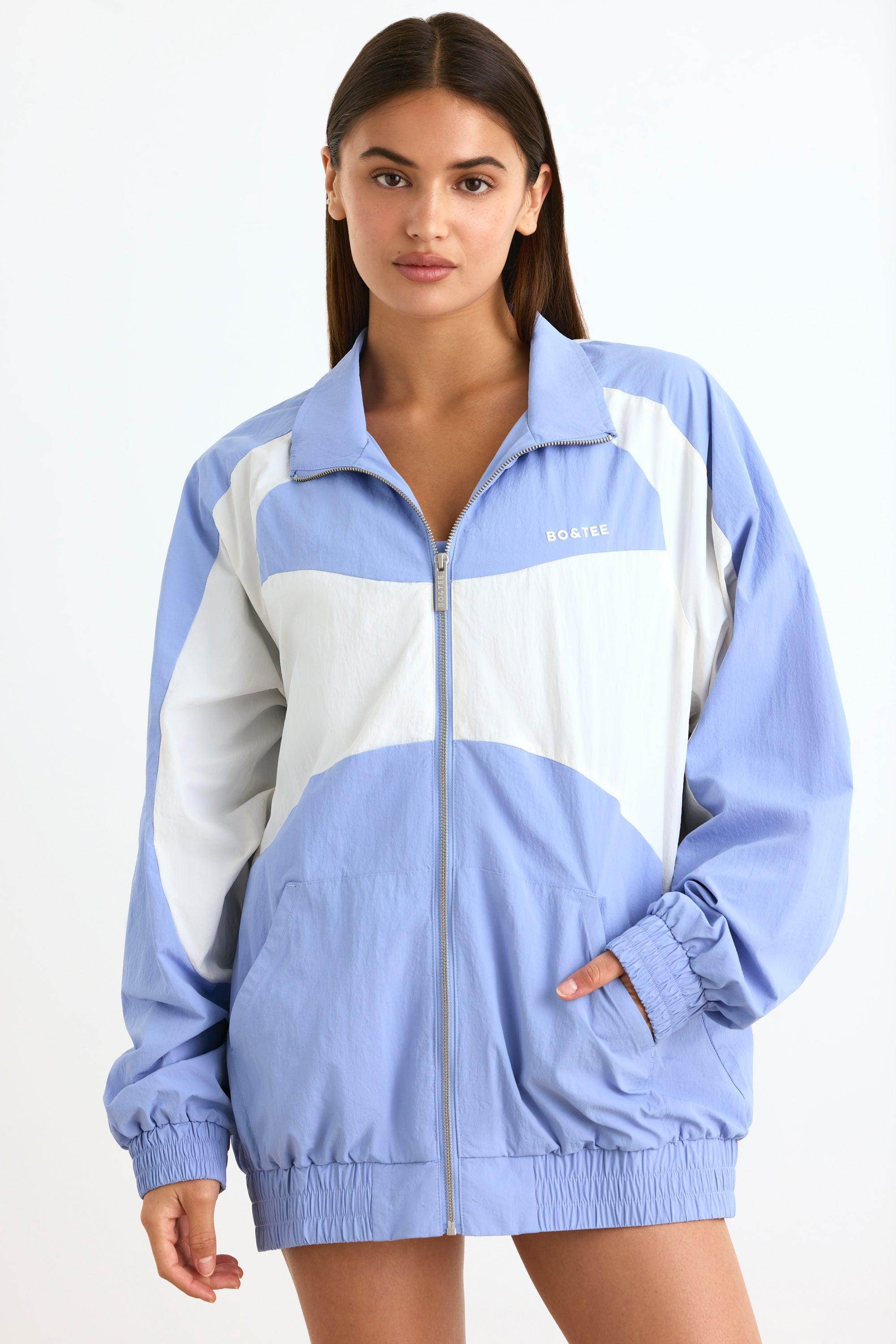 Colourblock Track Jacket in Lavender Blue Product Image