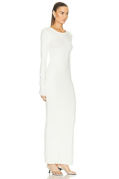 Eterne Long Sleeve Crewneck Maxi Dress in Cream Product Image
