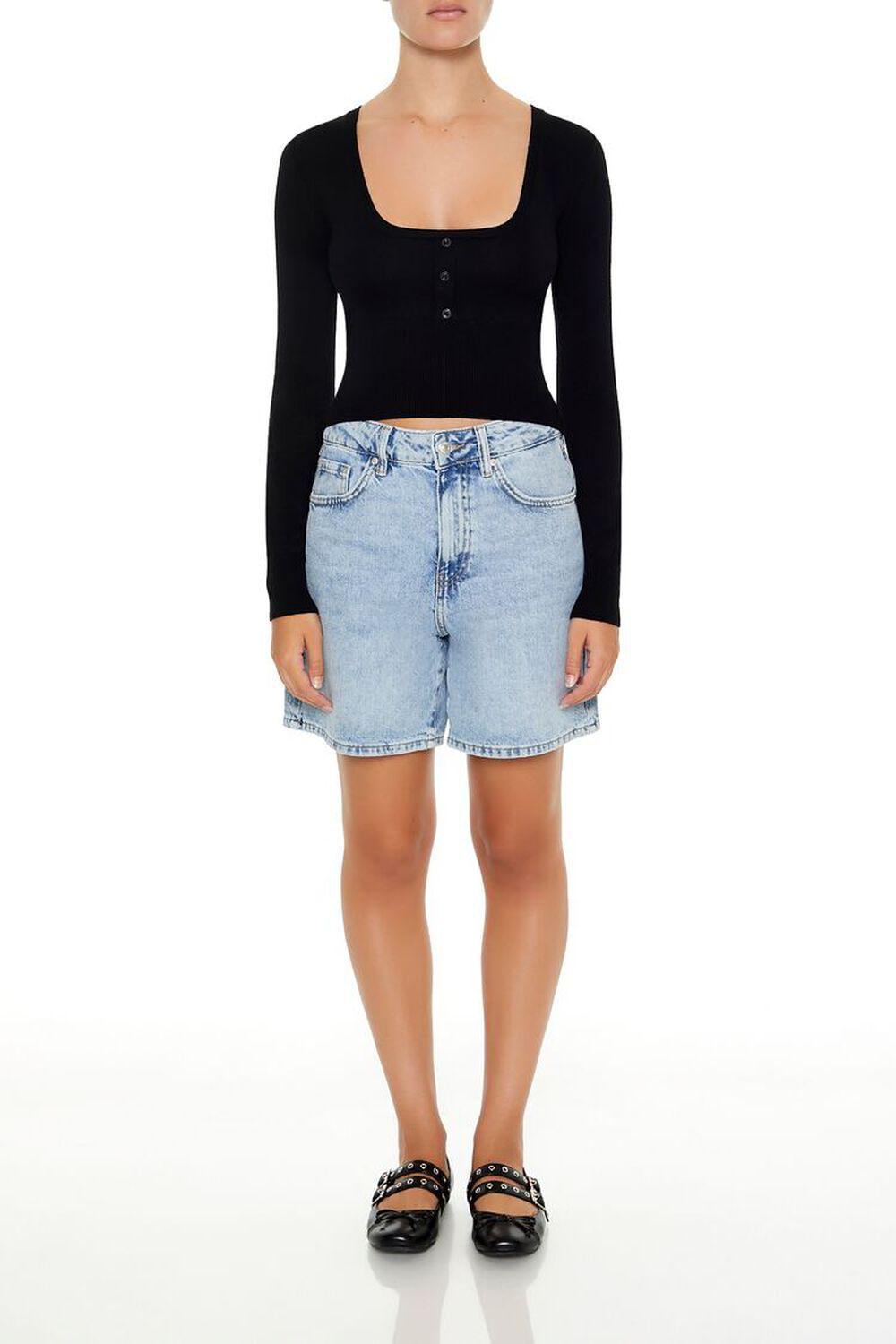 Fitted Square-Neck Sweater | Forever 21 Product Image