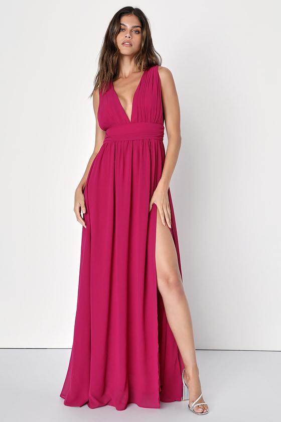 Heavenly Hues Magenta Maxi Dress Product Image