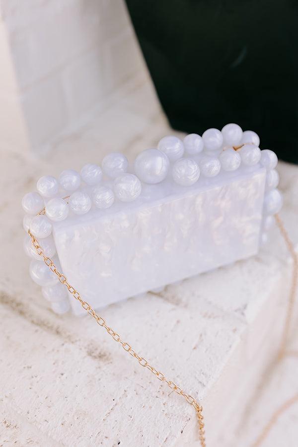 Cava Acrylic Clutch in White Product Image