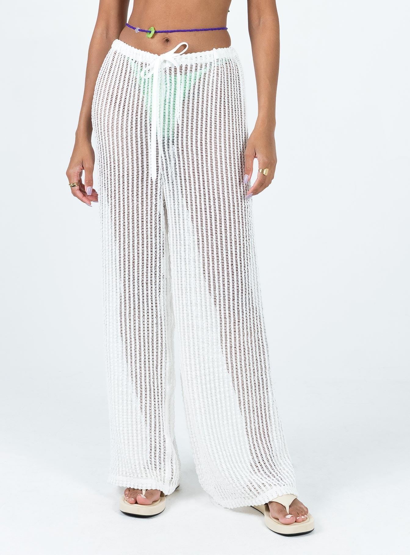 Darcie Knit Pants White Product Image