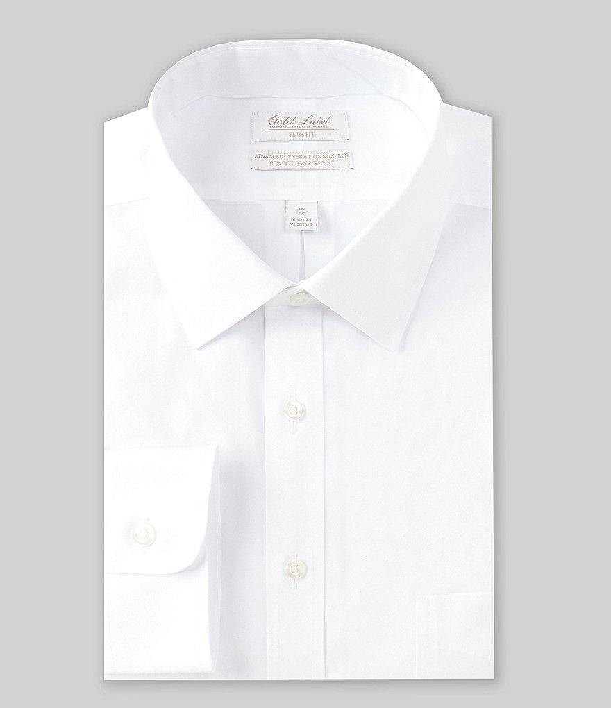 Gold Label Roundtree & Yorke Slim-Fit Non-Iron Spread Collar Solid Dress Shirt Product Image