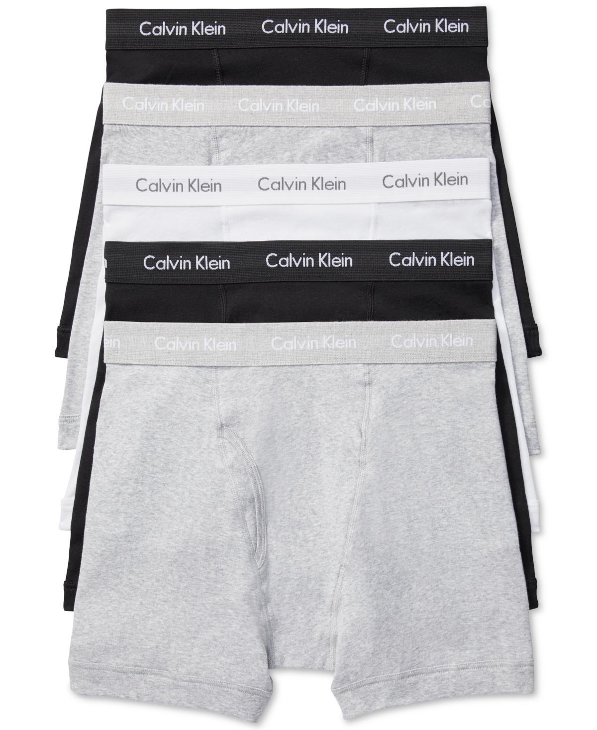 Calvin Klein Underwear Cotton Classics 5 pack Boxer Brief Heather Grey) Men's Underwear Product Image