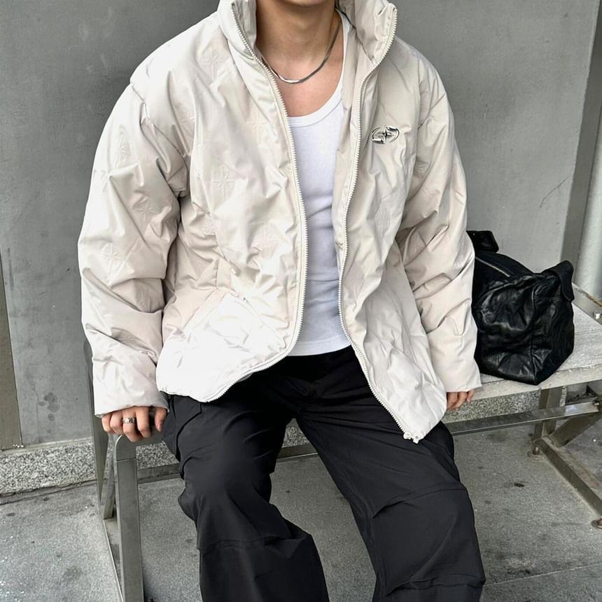 Hooded Zip-Up Down Jacket Product Image