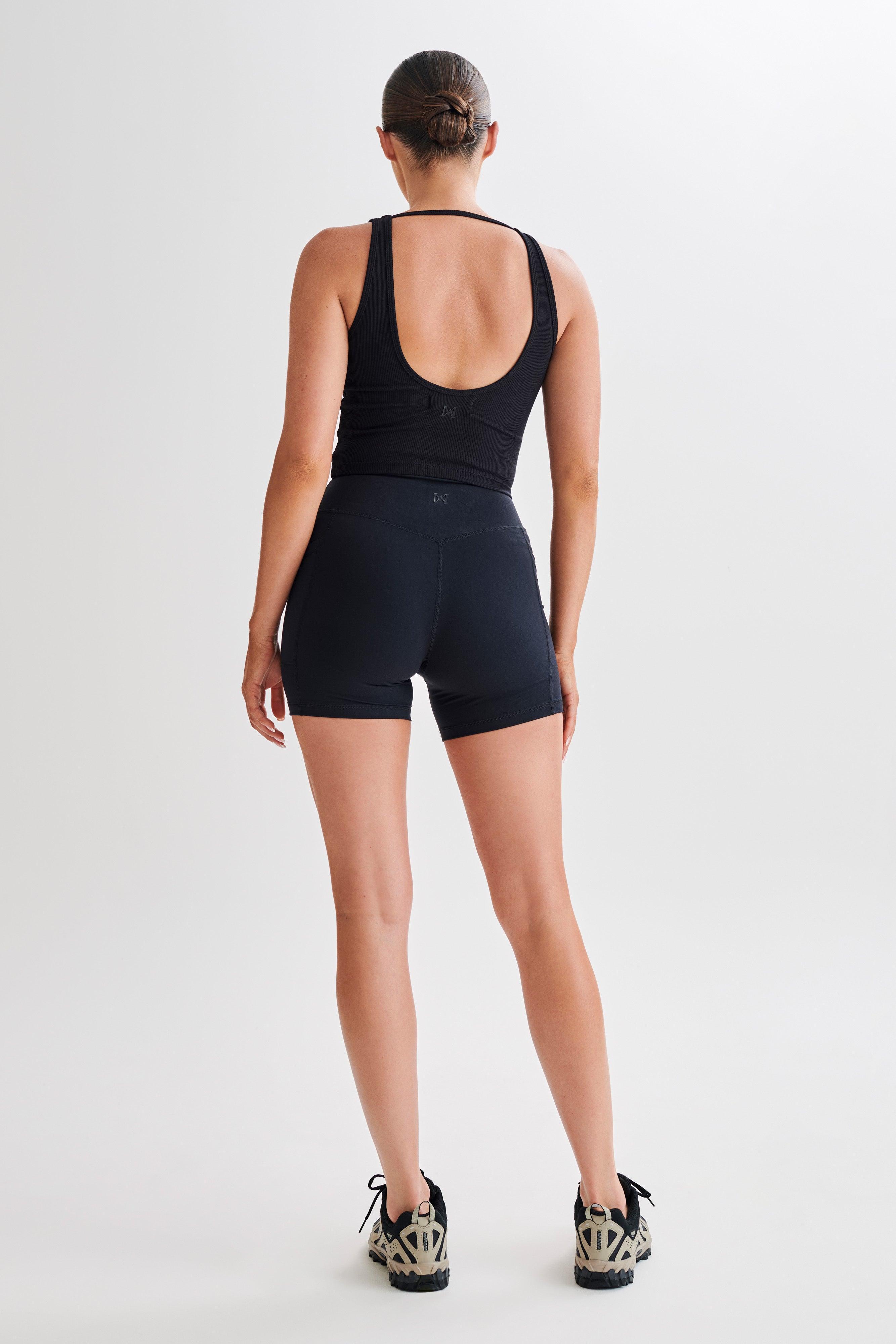 Rory Ribbed Yoga Top - Black Product Image