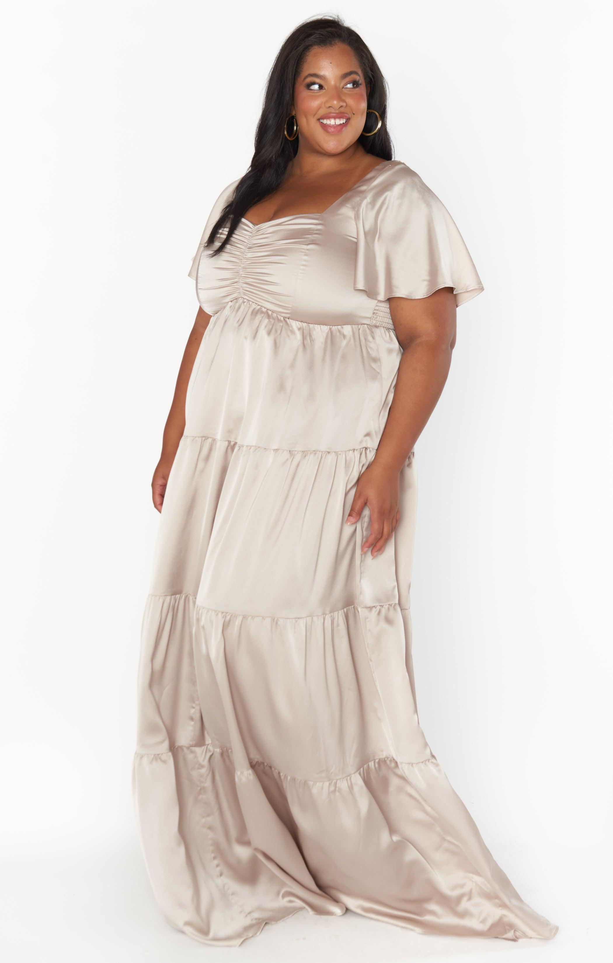 Nicole Maxi Dress ~ Show Me The Ring Luxe Satin Product Image