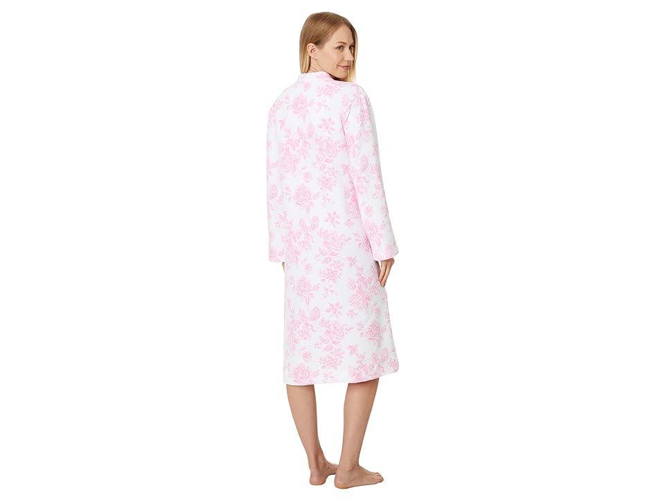 Eileen West Robe Waltz Long Sleeve Zip Front Floral) Women's Robe Product Image