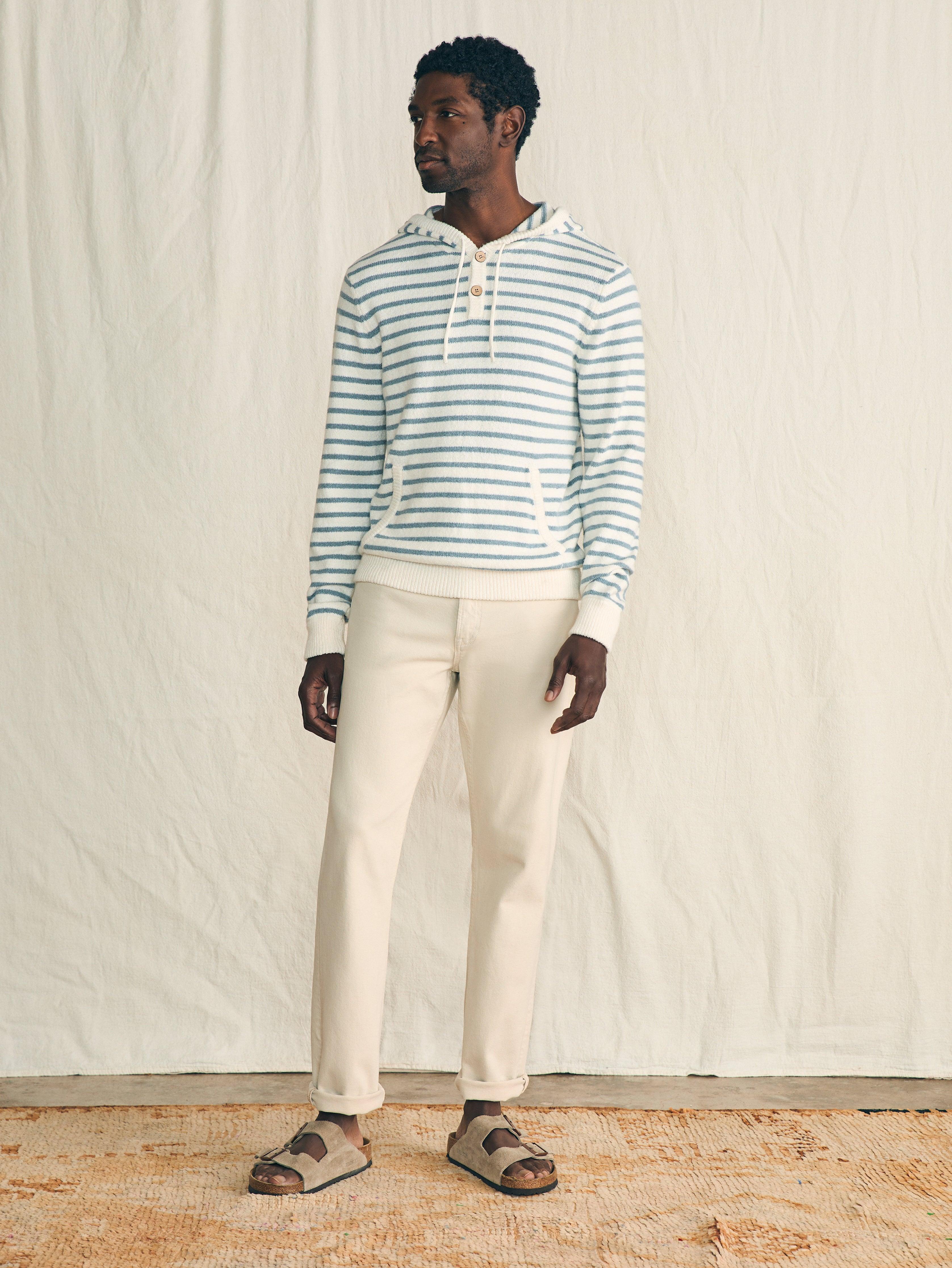 Cove Sweater Hoodie - Ivory Chambray Stripe Male Product Image