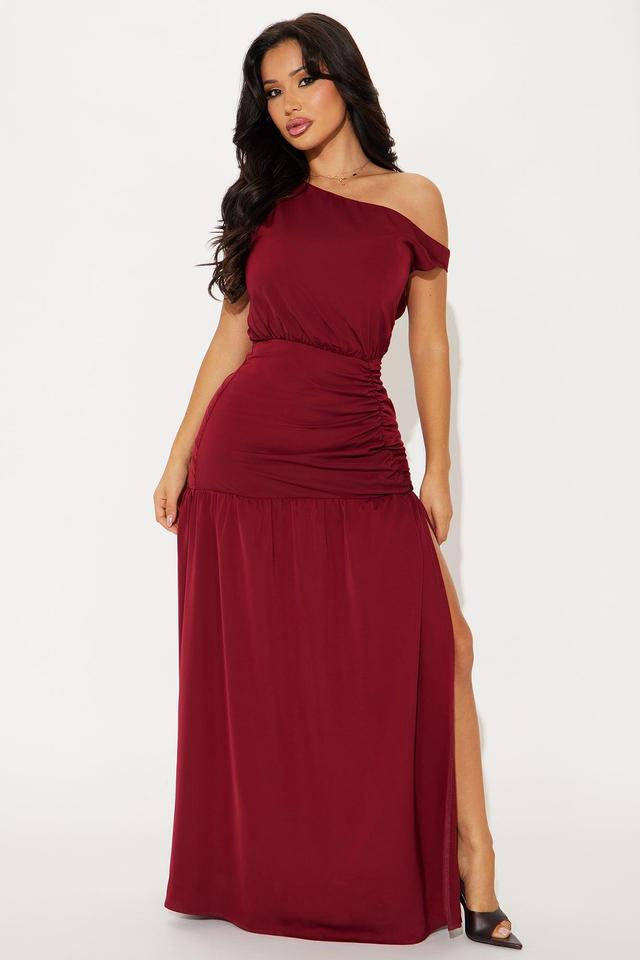 Salina Drop Waist Maxi Dress - Wine Product Image