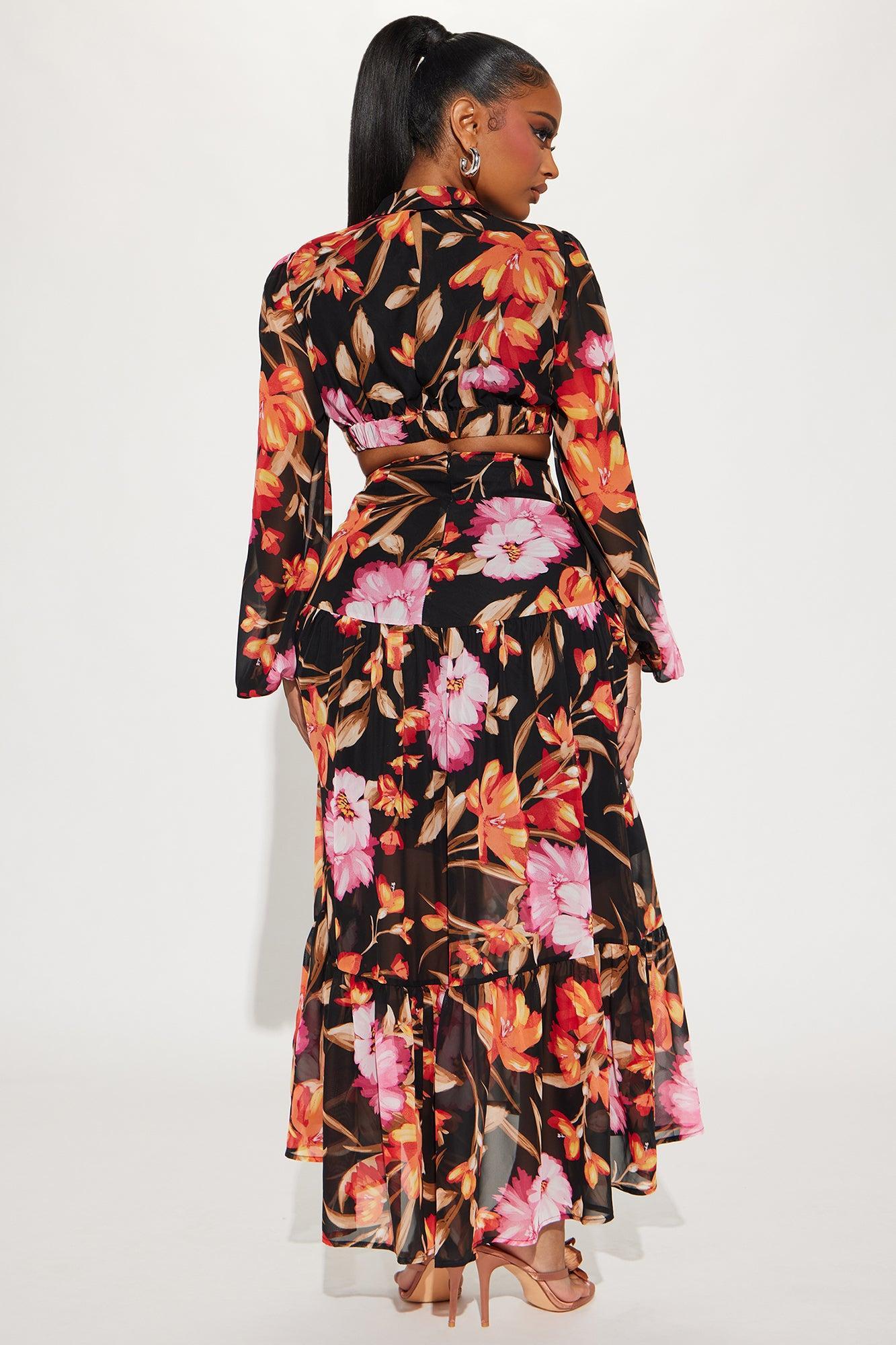 Adore Floral Maxi Dress - Black/combo Product Image