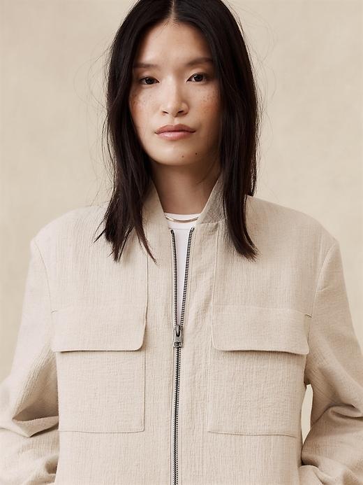 Bella Cotton-Linen Bomber Jacket Product Image