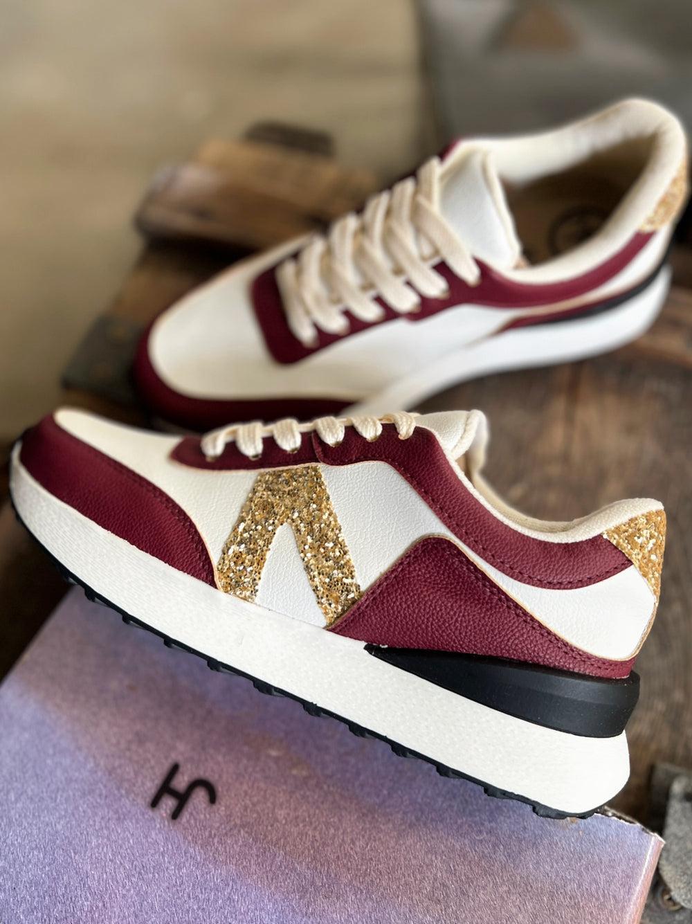 Nova Burgundy Glitter Sneakers Product Image