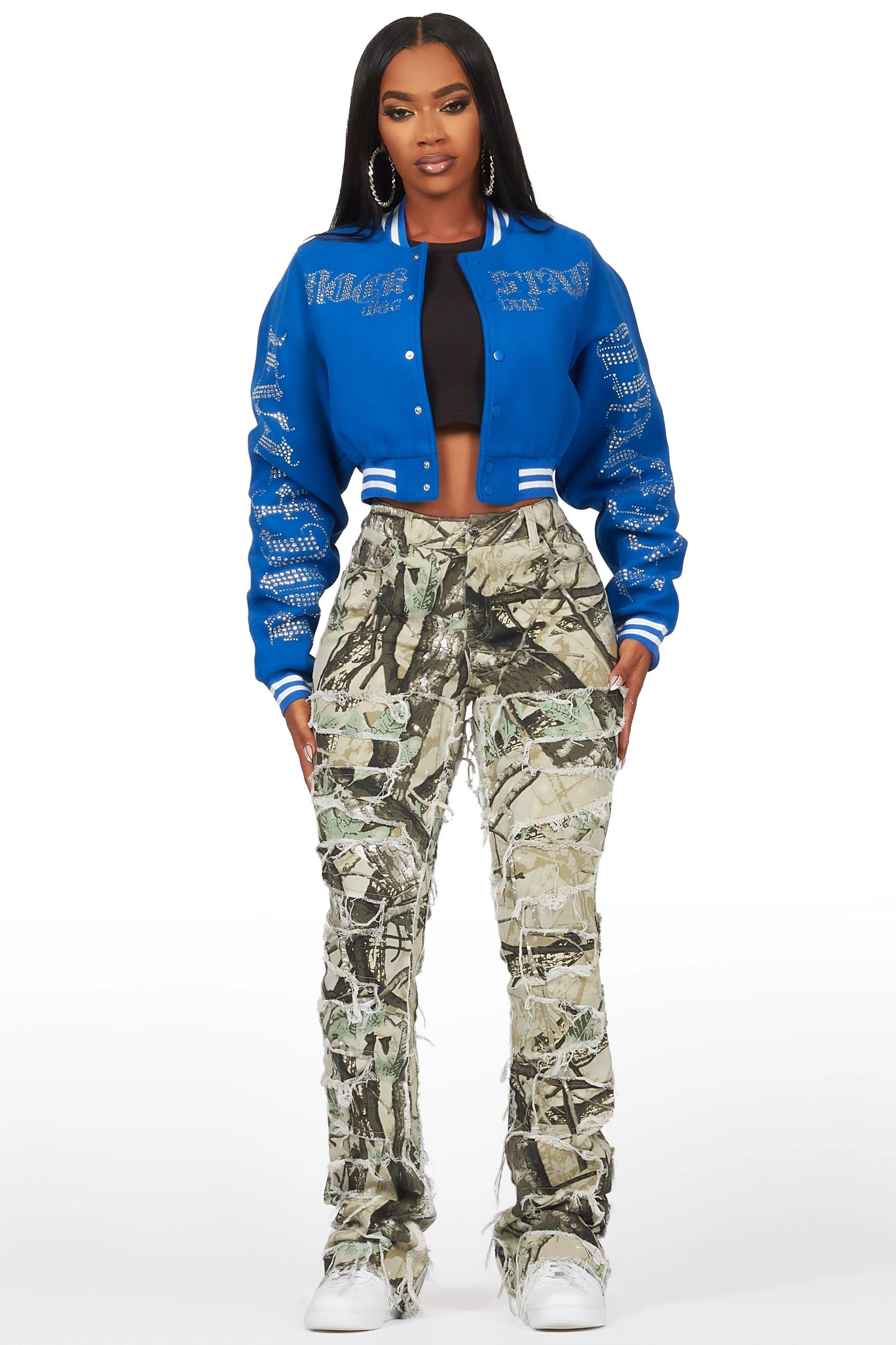 Zariyah Tree Camo Stacked Flare Jean Female Product Image