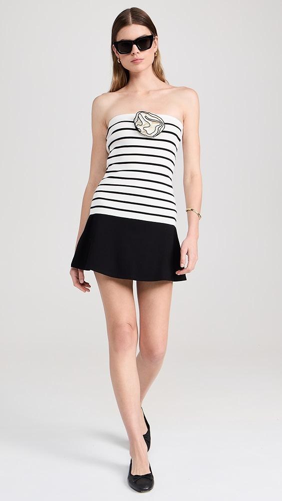 English Factory Striped Tube Top with Flower | Shopbop Product Image