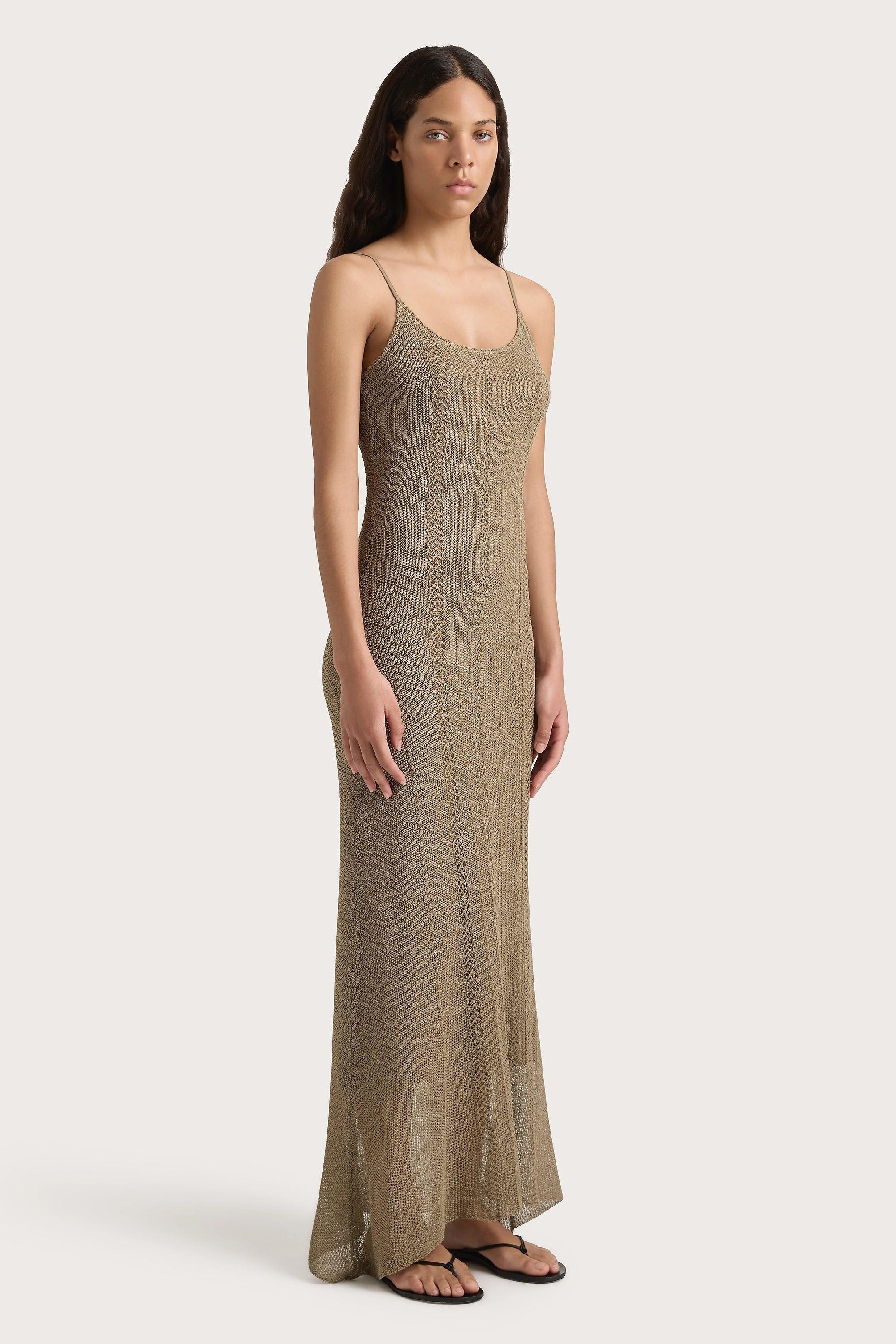 Treillis Maxi Dress Khaki Product Image