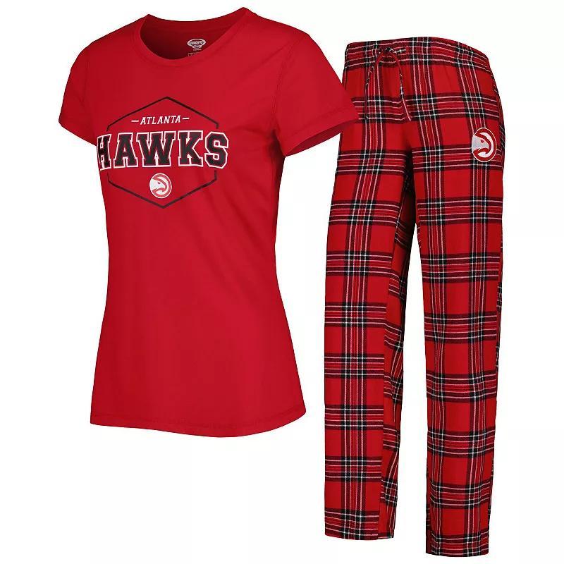 Womens Concepts Sport /Black Atlanta Hawks Badge T-Shirt & Pajama Pants Sleep Set Product Image