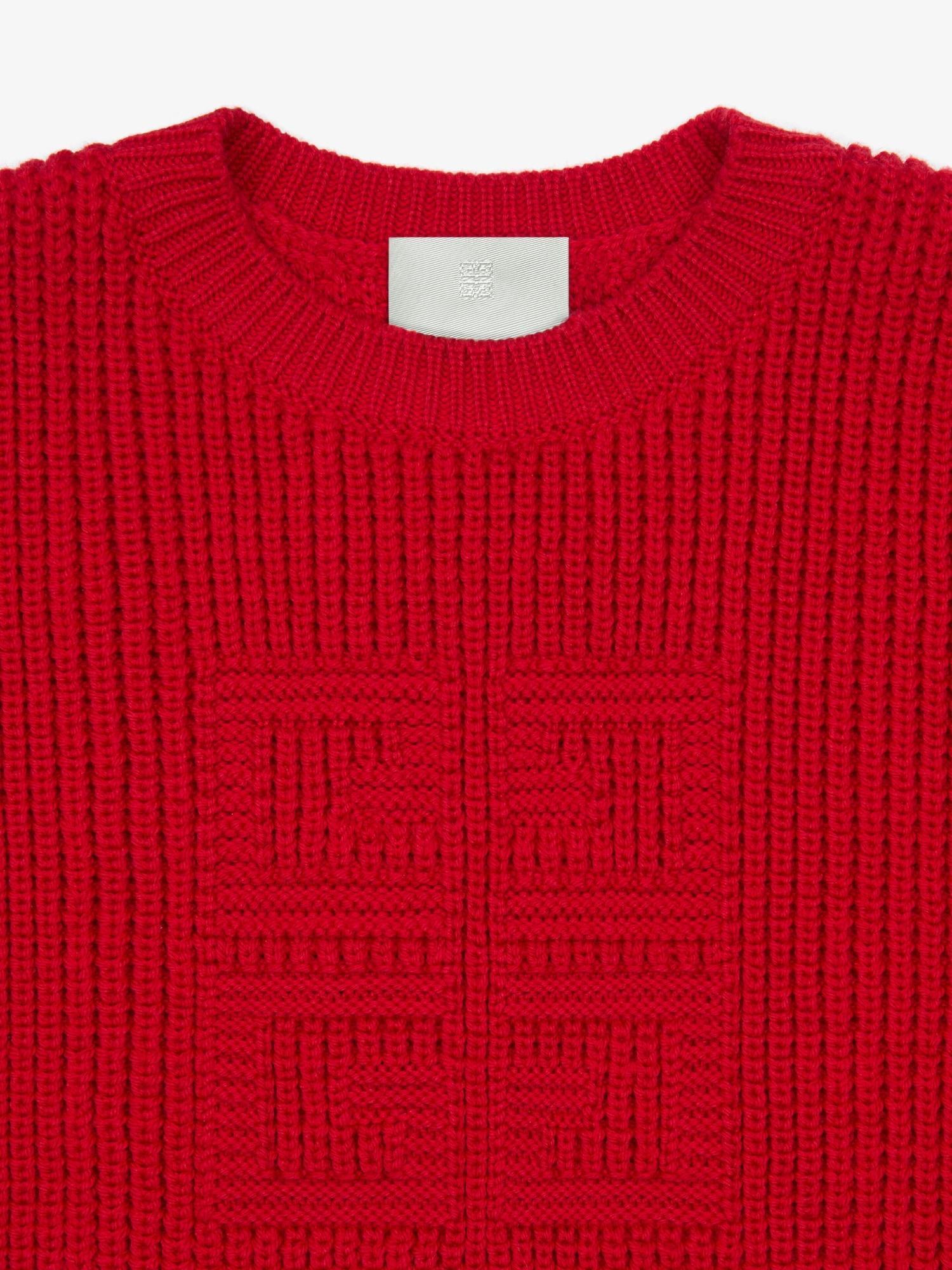 Cropped 4G sweater in waffle wool Product Image