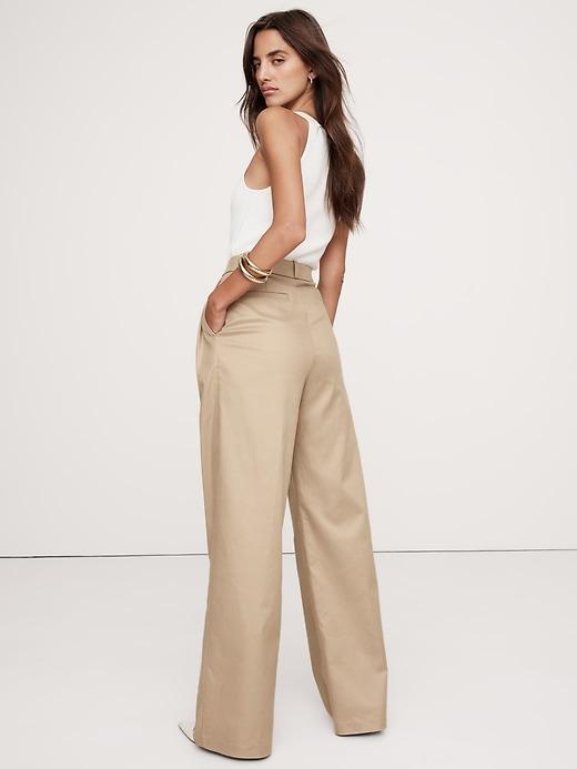 Carmel Pleated Wide-Leg Pant Product Image