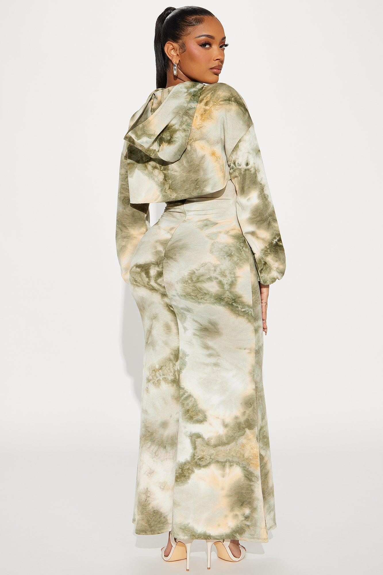 Olivia Tie Dye Maxi Dress - Olive Product Image