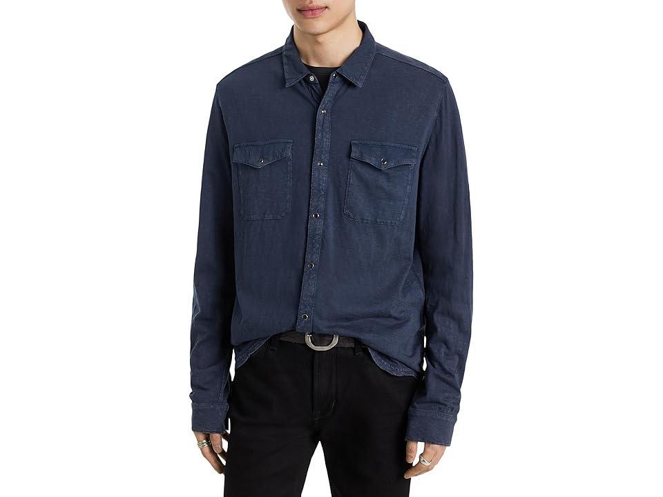 John Varvatos Arvon Cotton Textured Knit Button Down Western Shirt Product Image