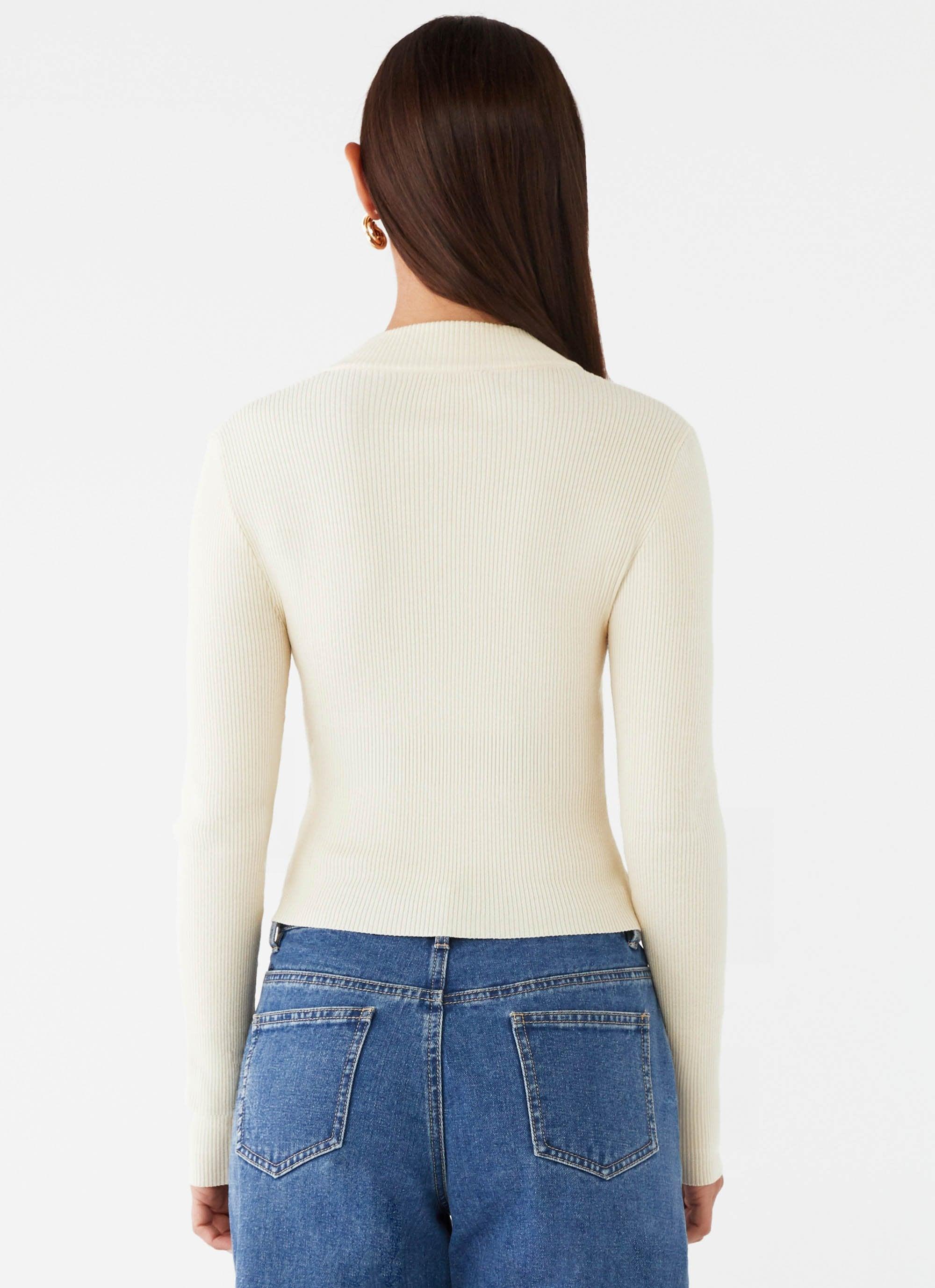 Tilly Long Sleeve Knit Top - Cream Product Image