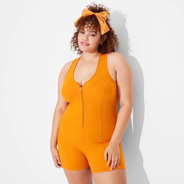 Womens Game Day Butter Romper - Wild Fable Dark Orange 3X Product Image