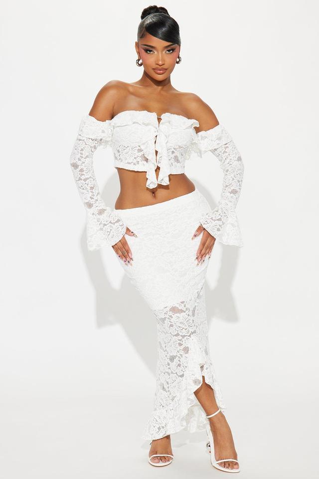 Perfect Moment Lace Skirt Set - White Product Image