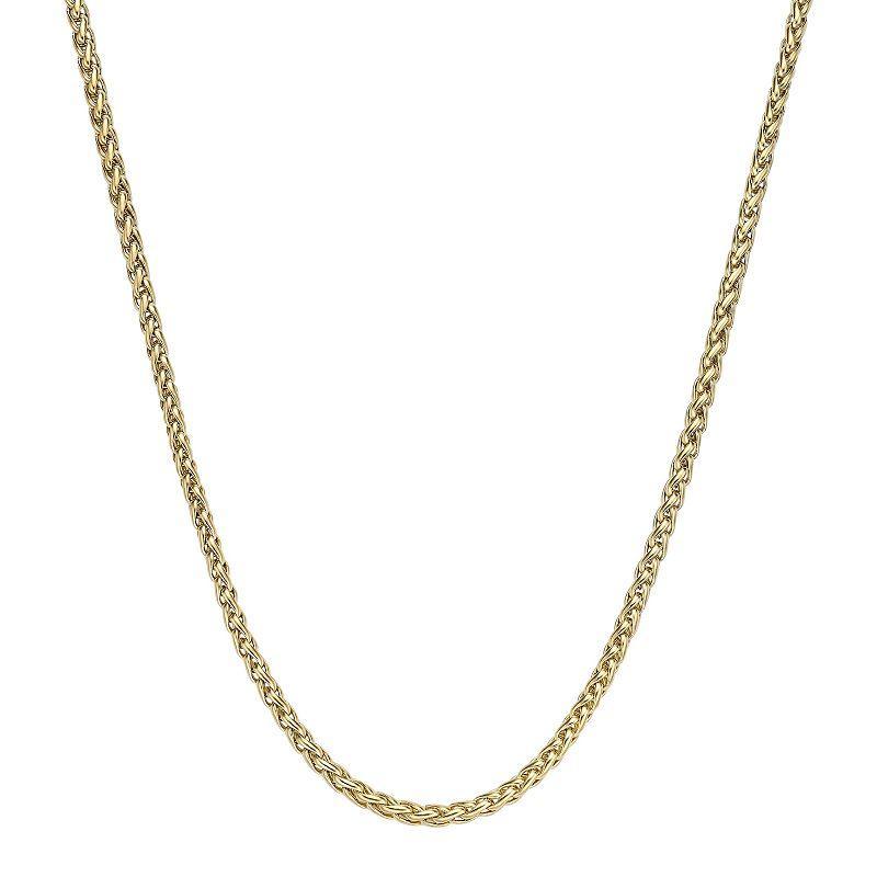 Mens LYNX Stainless Steel Wheat Chain Necklace Gold Tone Product Image