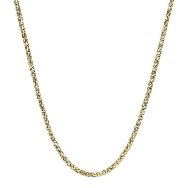 Mens LYNX Stainless Steel Wheat Chain Necklace Gold Tone Product Image