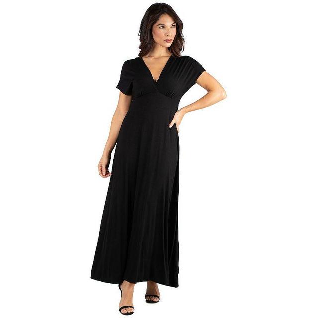 Womens 24seven Comfort Apparel Cap Sleeve V-Neck Maxi Dress Product Image