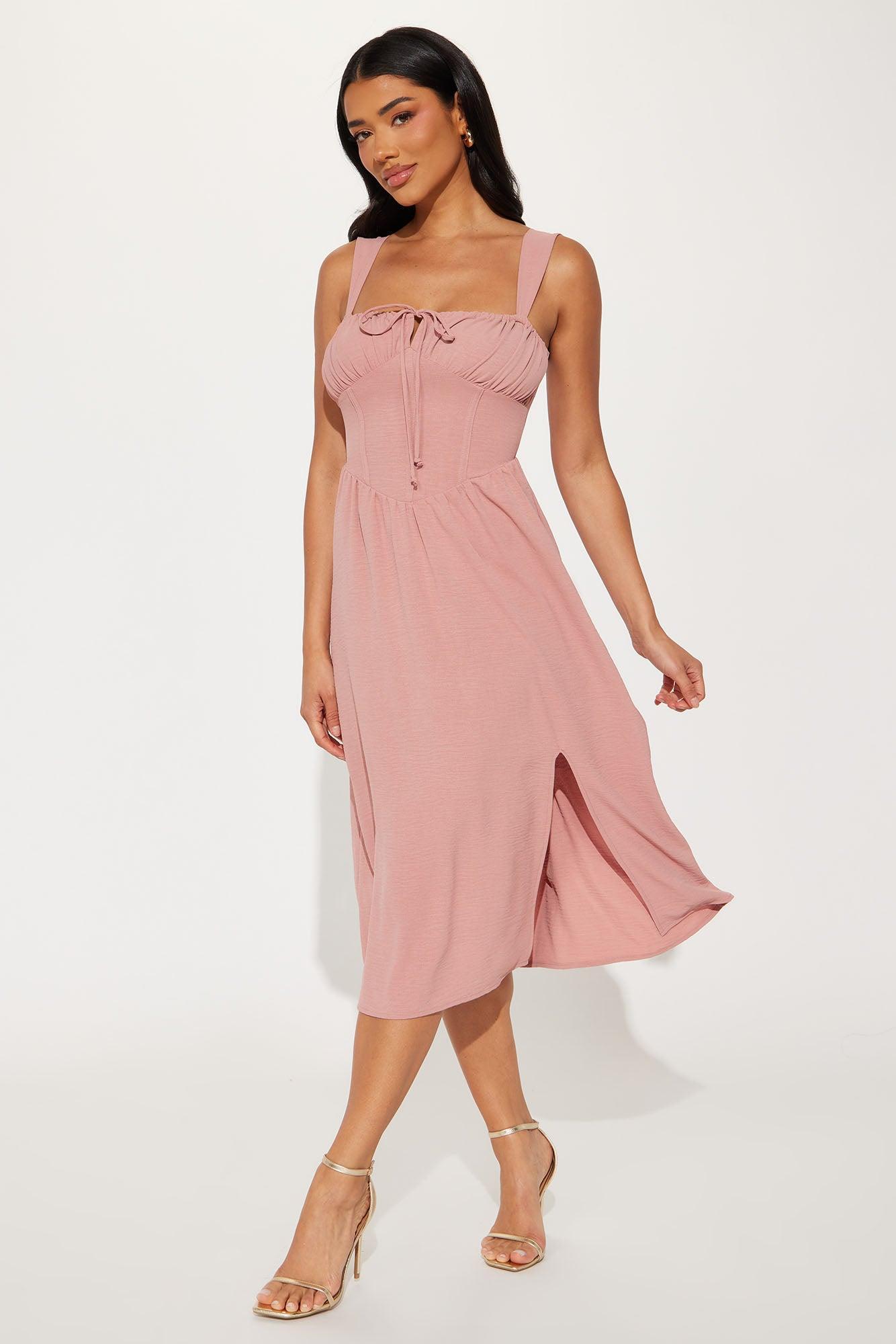 Chasing Dreams Corset Midi Dress - Mauve product image